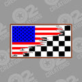American Flag with Checkered Flag Racing - Hat Patch
