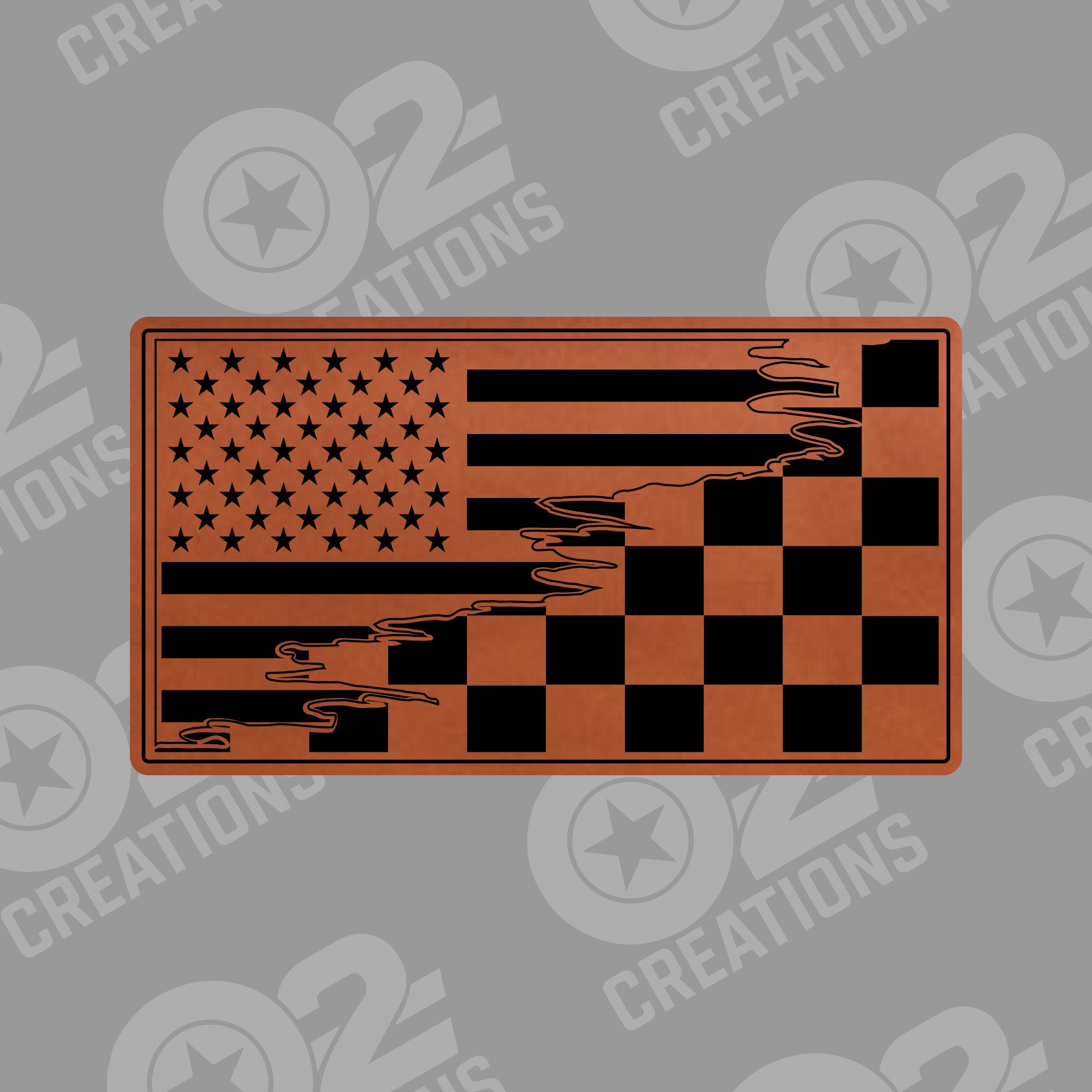American Flag with Checkered Flag Racing - Hat Patch