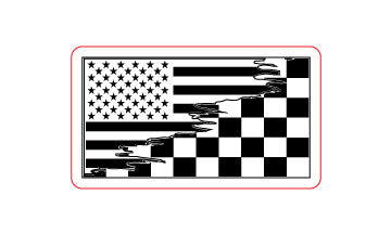 American Flag / Checkered Flag - Hat Patch