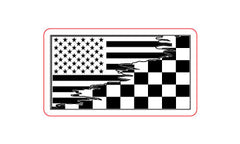 American Flag / Checkered Flag - Hat Patch