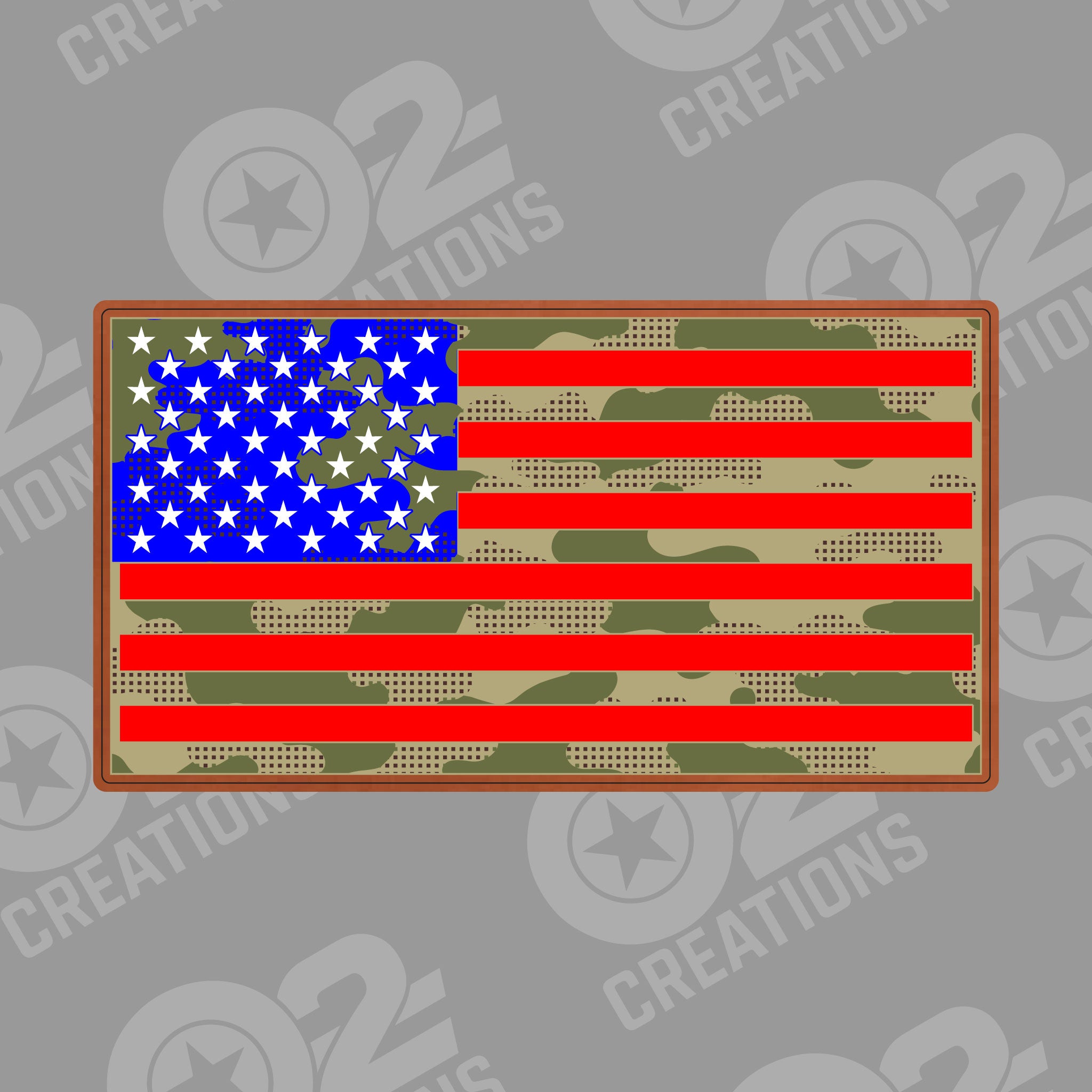 Camouflage American Flag - Hat Patch