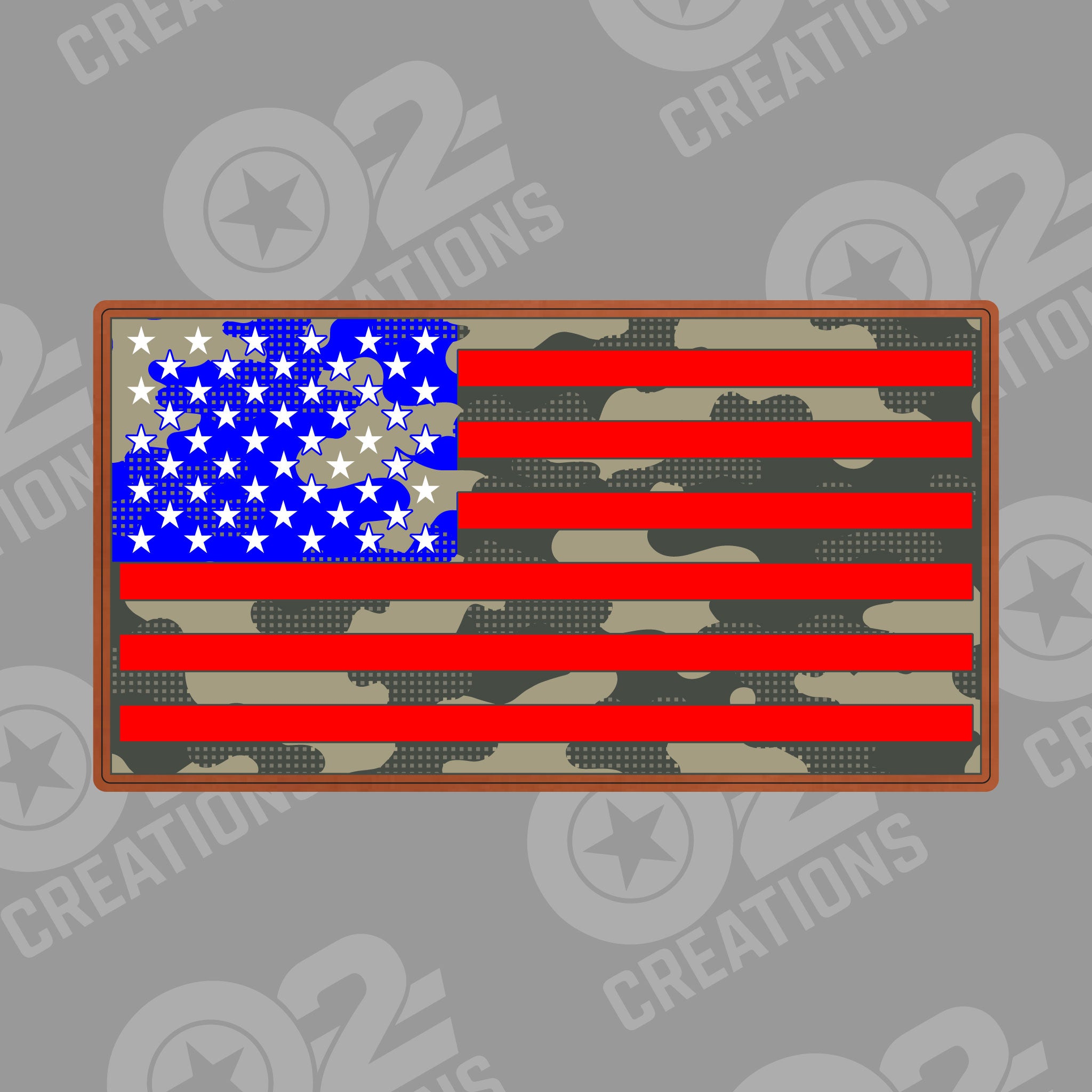 Camouflage American Flag - Hat Patch
