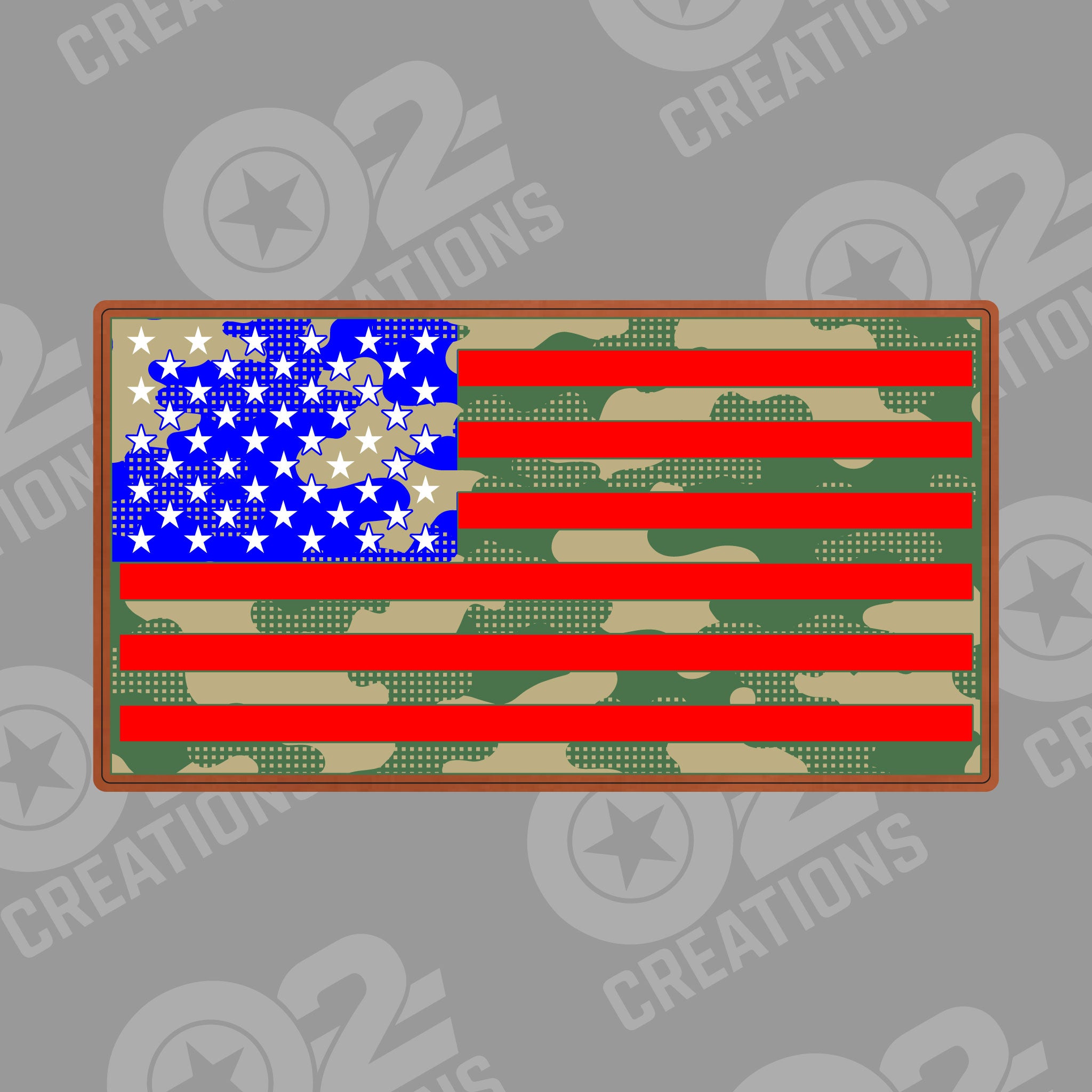 Camouflage American Flag - Hat Patch