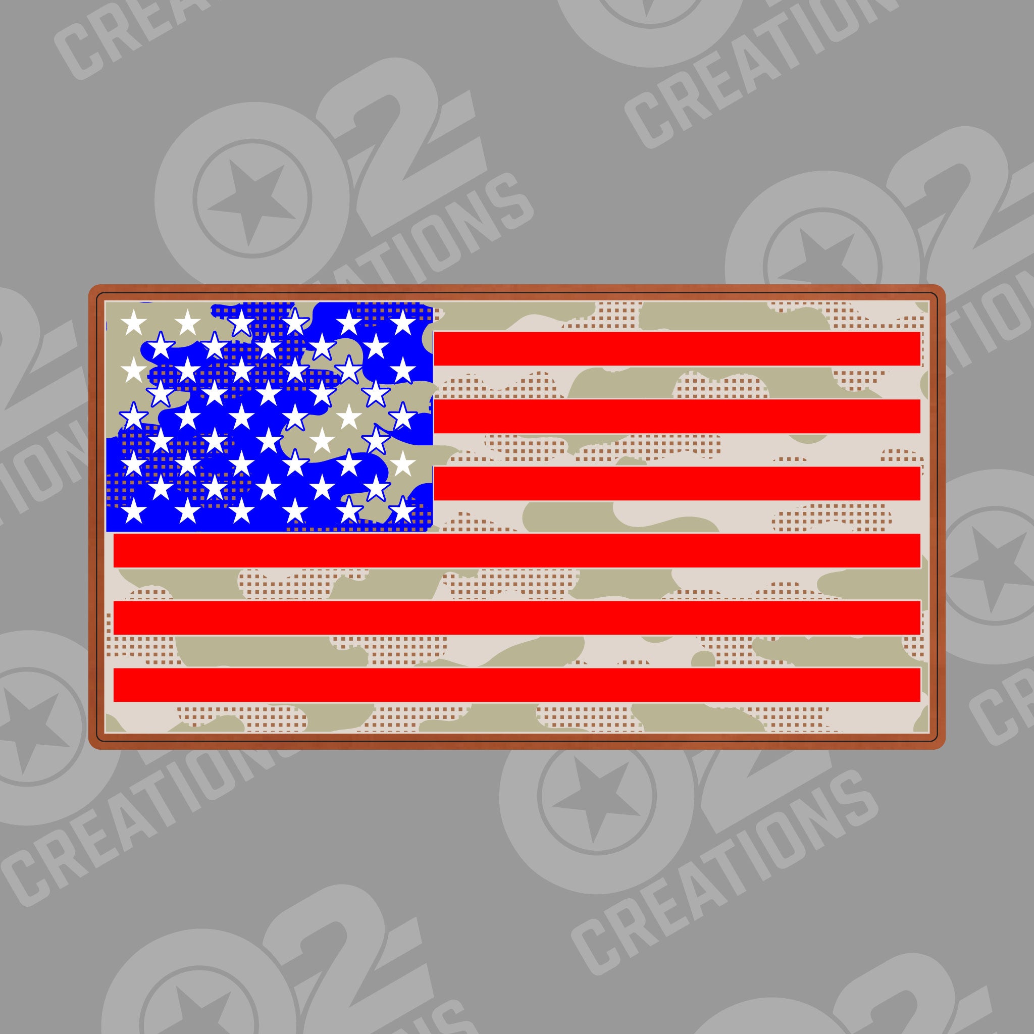 Camouflage American Flag - Hat Patch