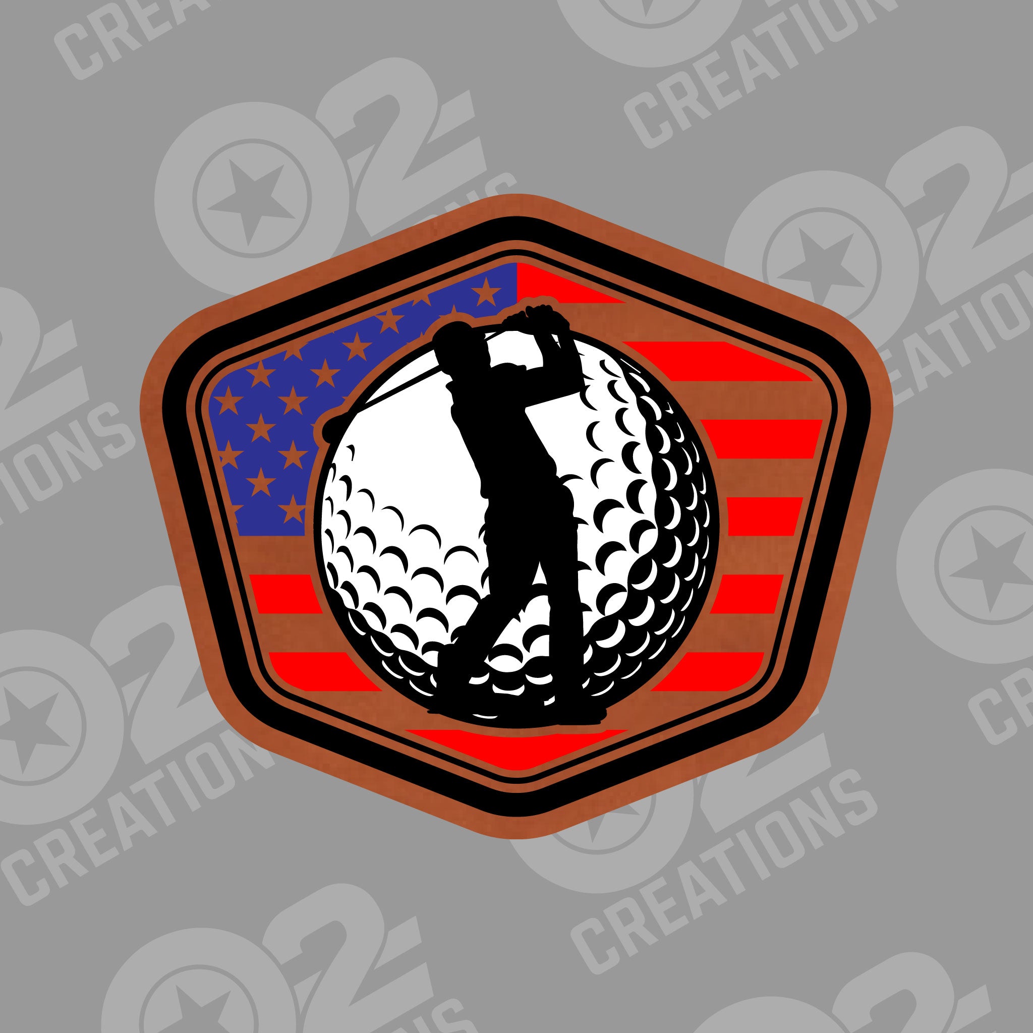 Golf American Flag - Hat Patch