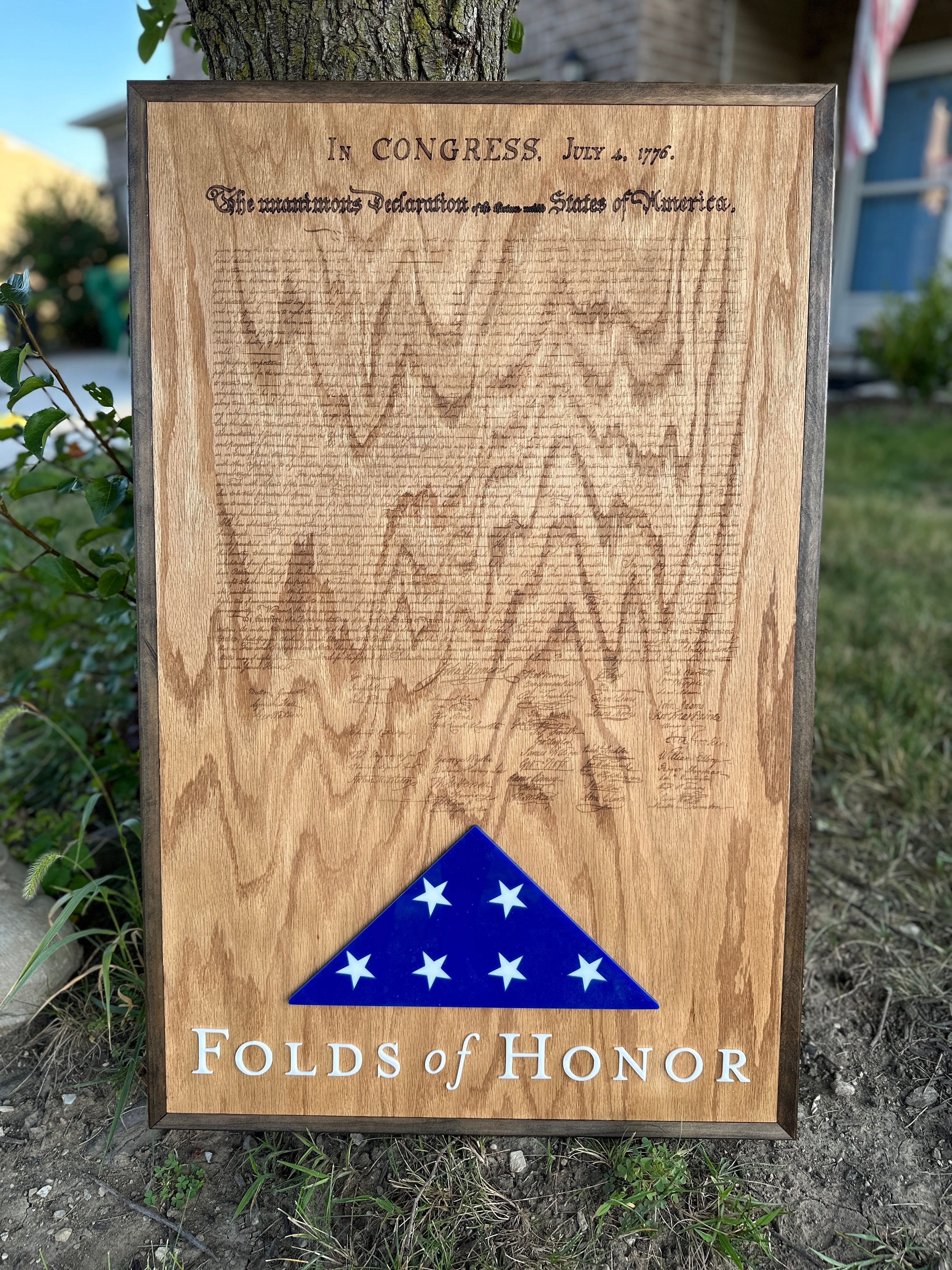 Personalized Wooden Trophy Plaque - Custom award for Corporate, Military, Special Recognition