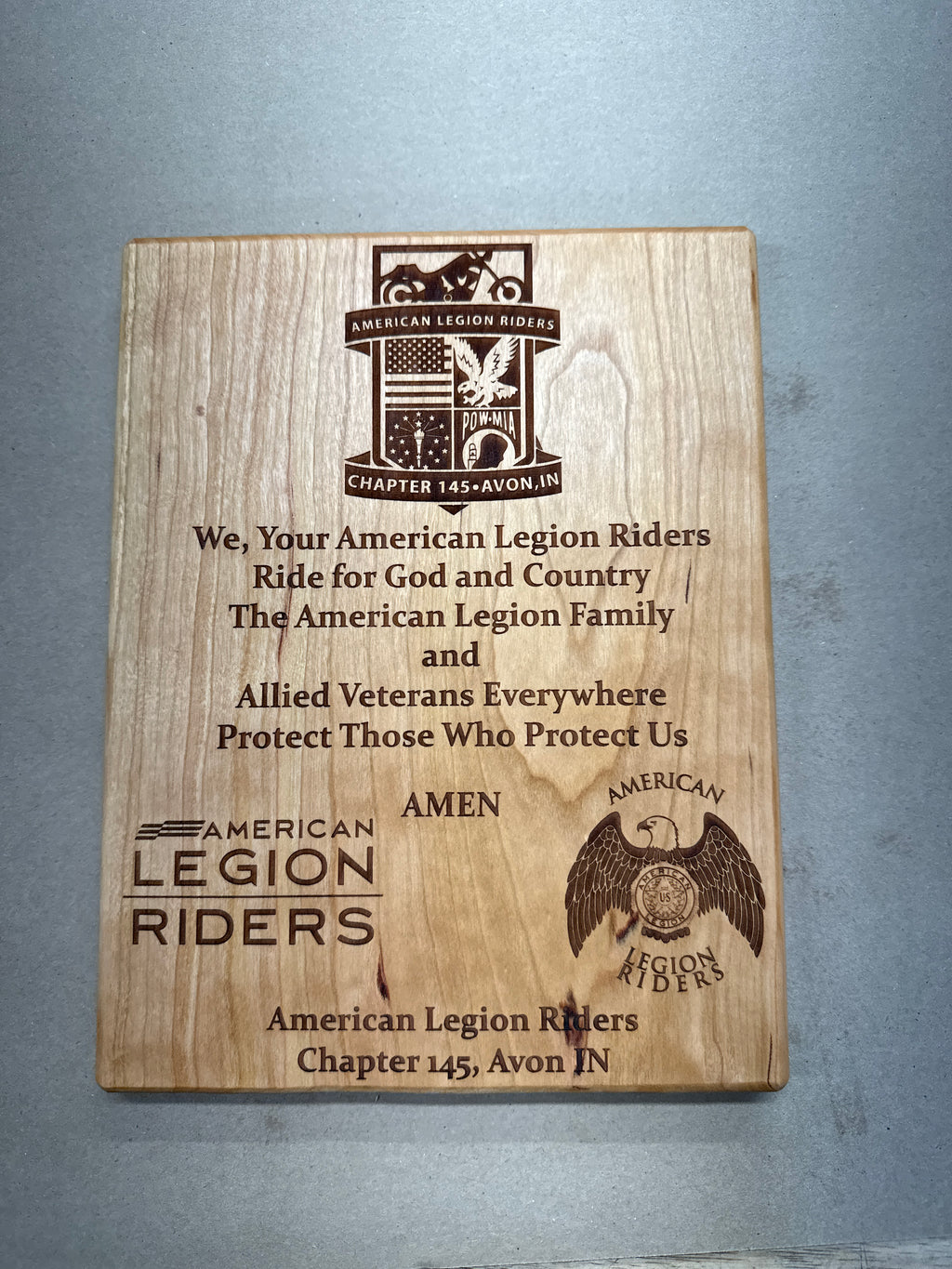 Personalized Wooden Trophy Plaque - Custom award for Corporate, Military, Special Recognition