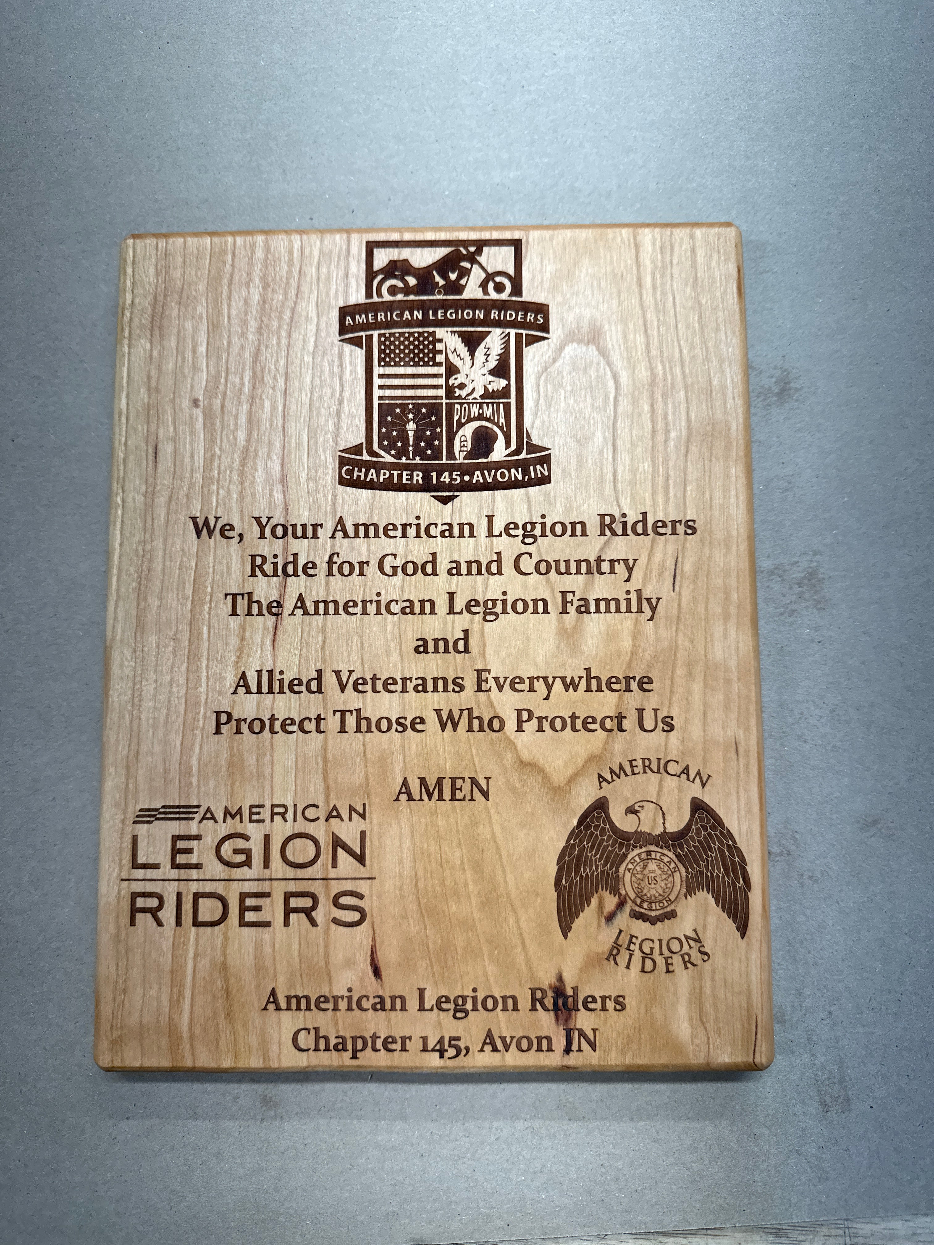 Personalized Wooden Trophy Plaque - Custom award for Corporate, Military, Special Recognition