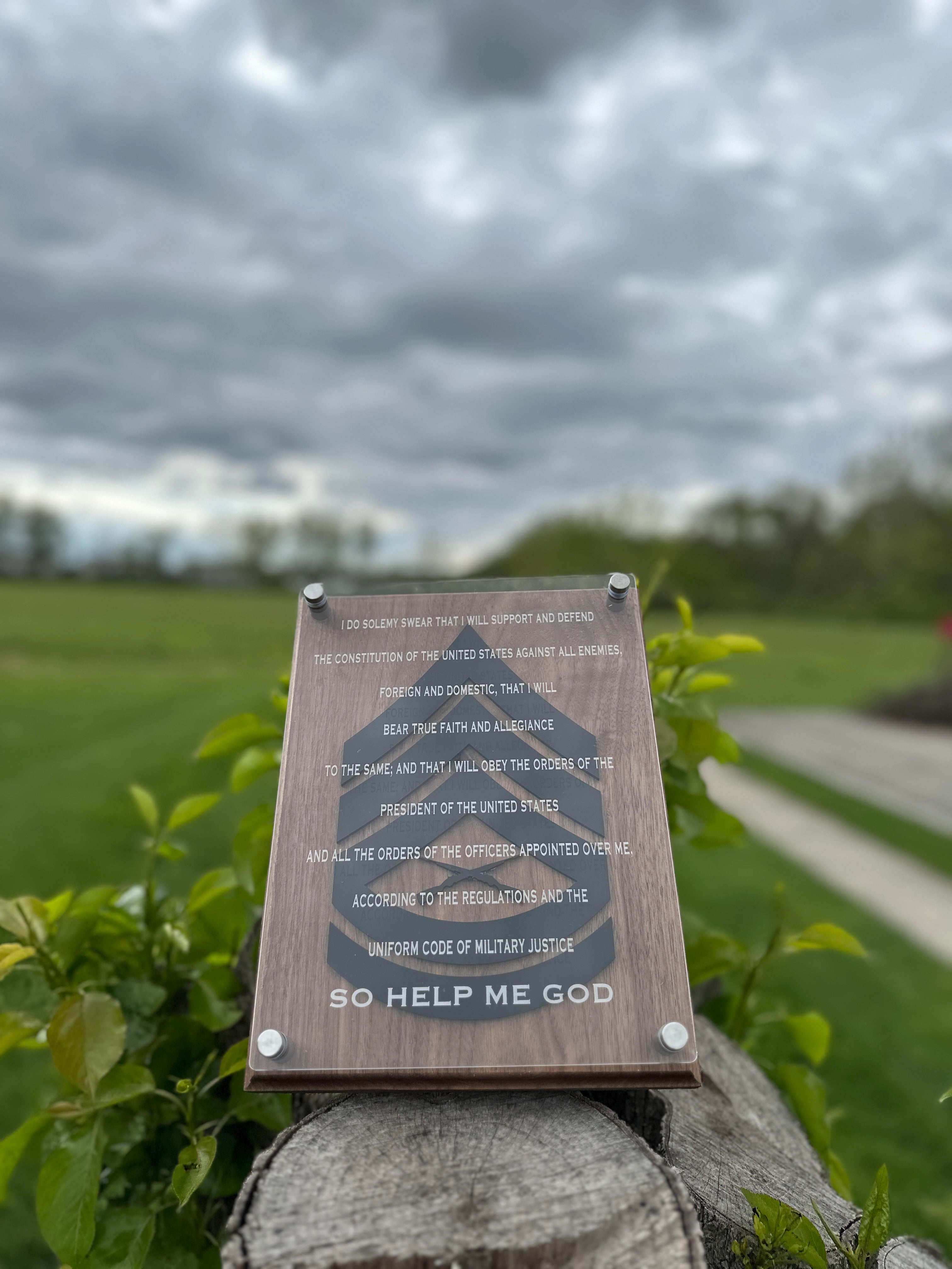 Personalized Wooden Trophy Plaque - Custom award for Corporate, Military, Special Recognition