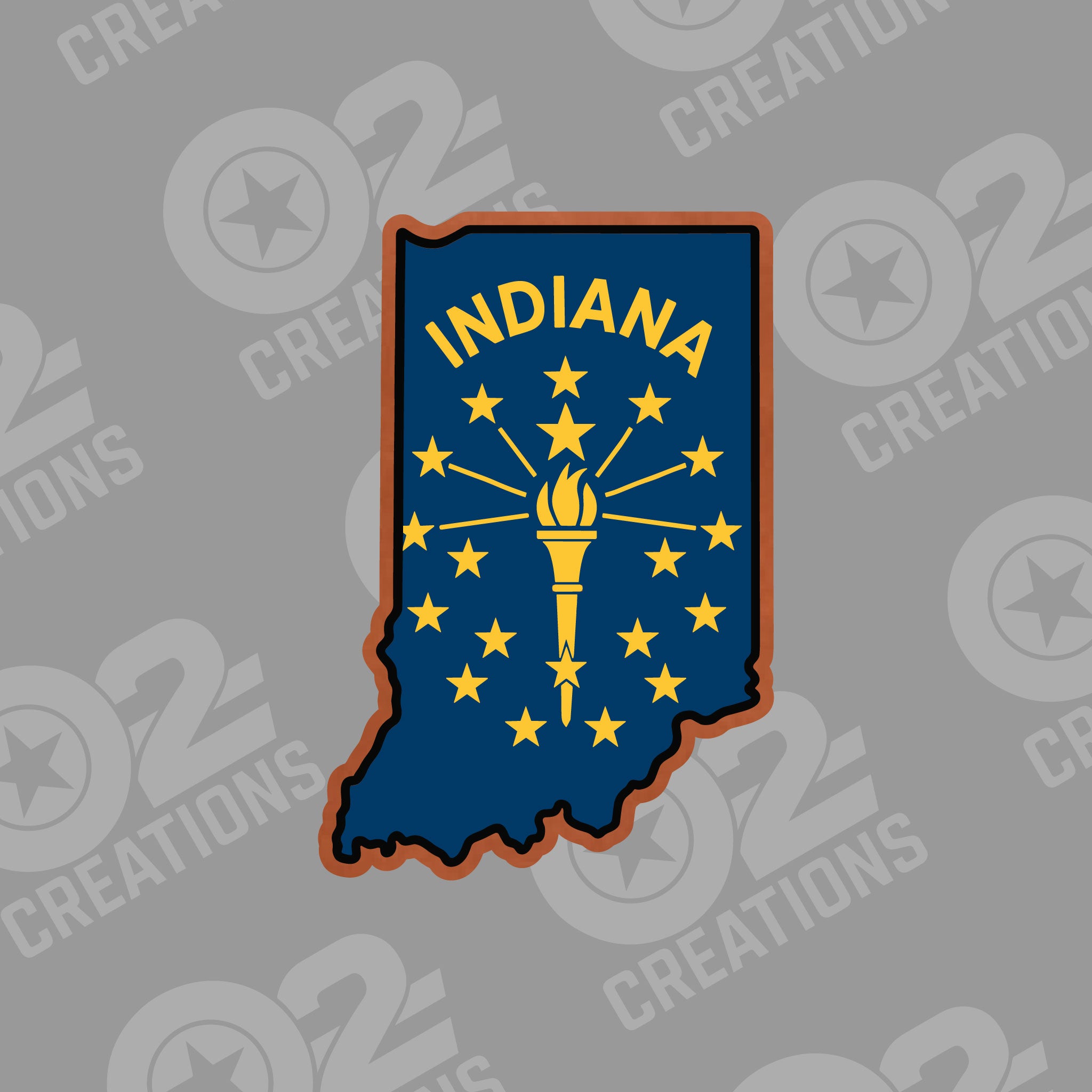 Indiana Outline State Flag