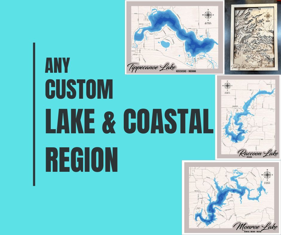 Customized Layered Bathymetric of ANY Lake or Costal region worldwide