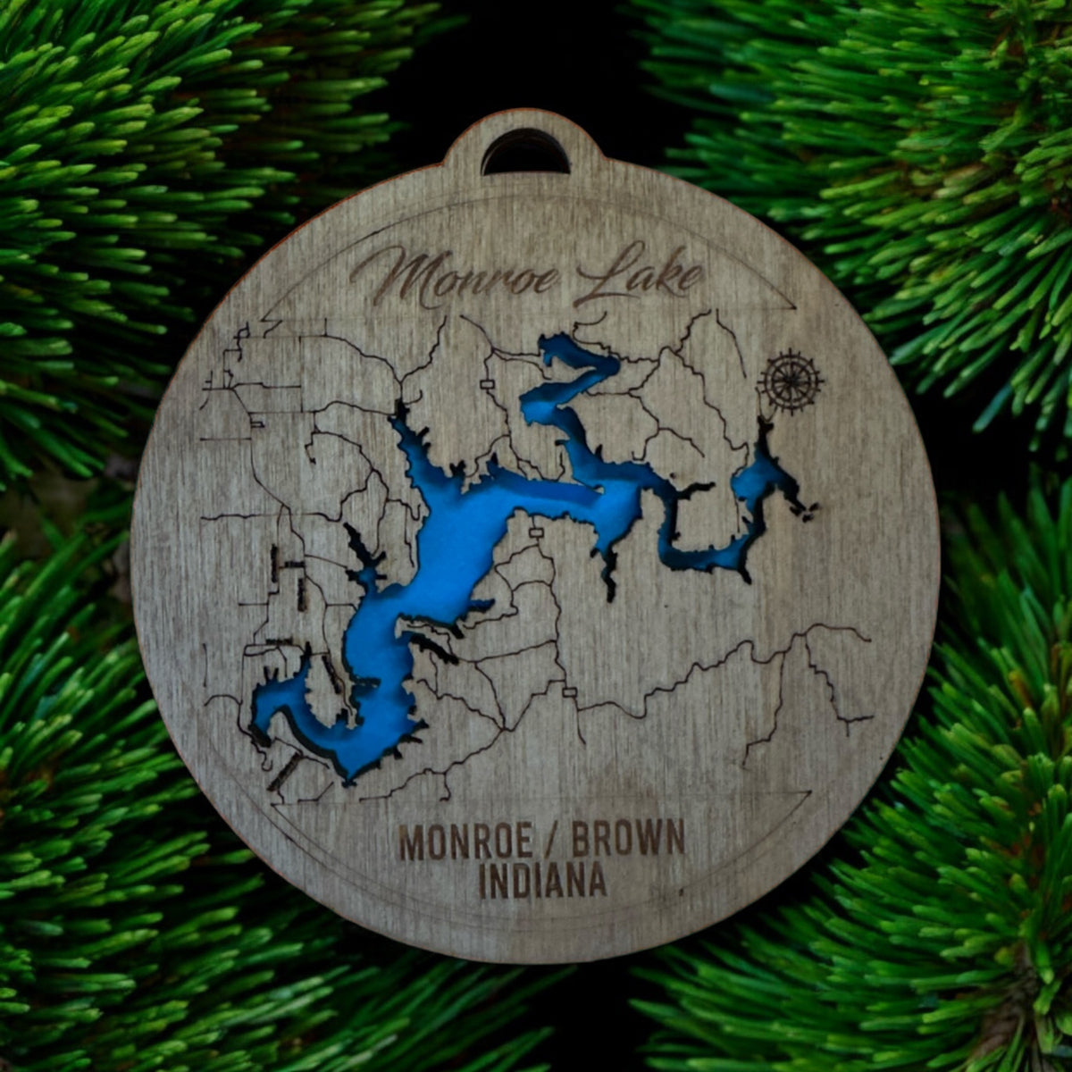 Lake / Coastal / Topographic Christmas Ornament