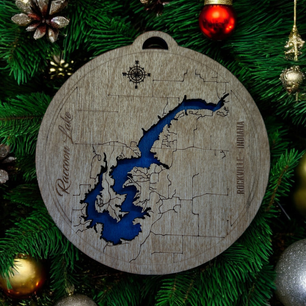 Lake / Coastal / Topographic Christmas Ornament