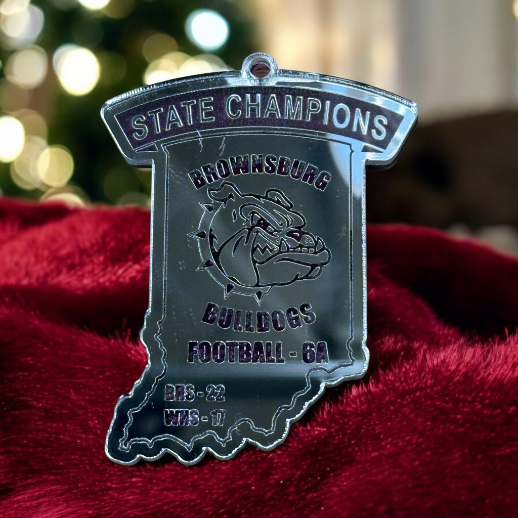 Back to Back STATE CHAMPS 2025 Ornament or Keychain - Brownsburg High School
