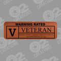 Rated V for Veteran  - Hat Patch