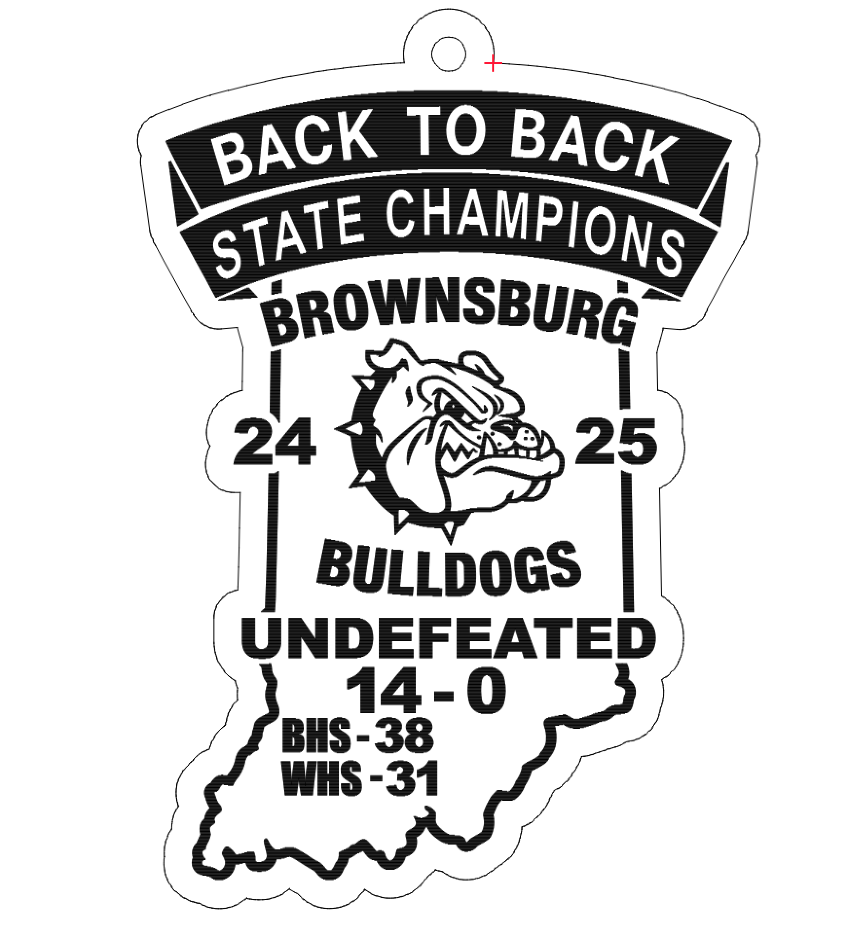 Back to Back STATE CHAMPS 2025 Ornament or Keychain - Brownsburg High School