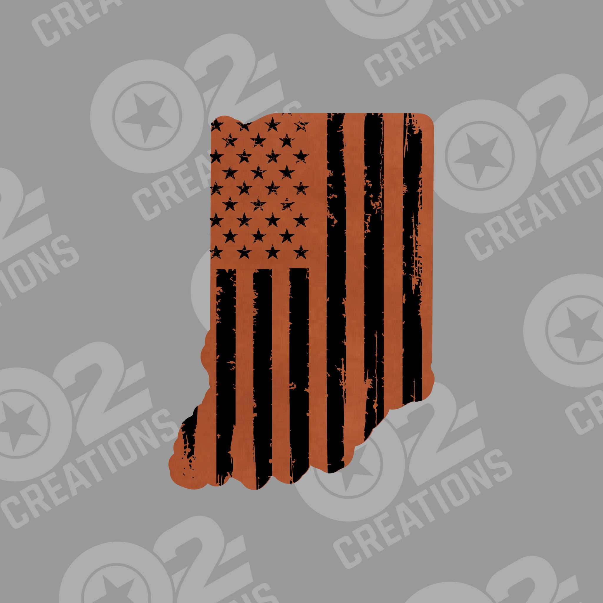 Indiana Outline American Flag - Hat Patch