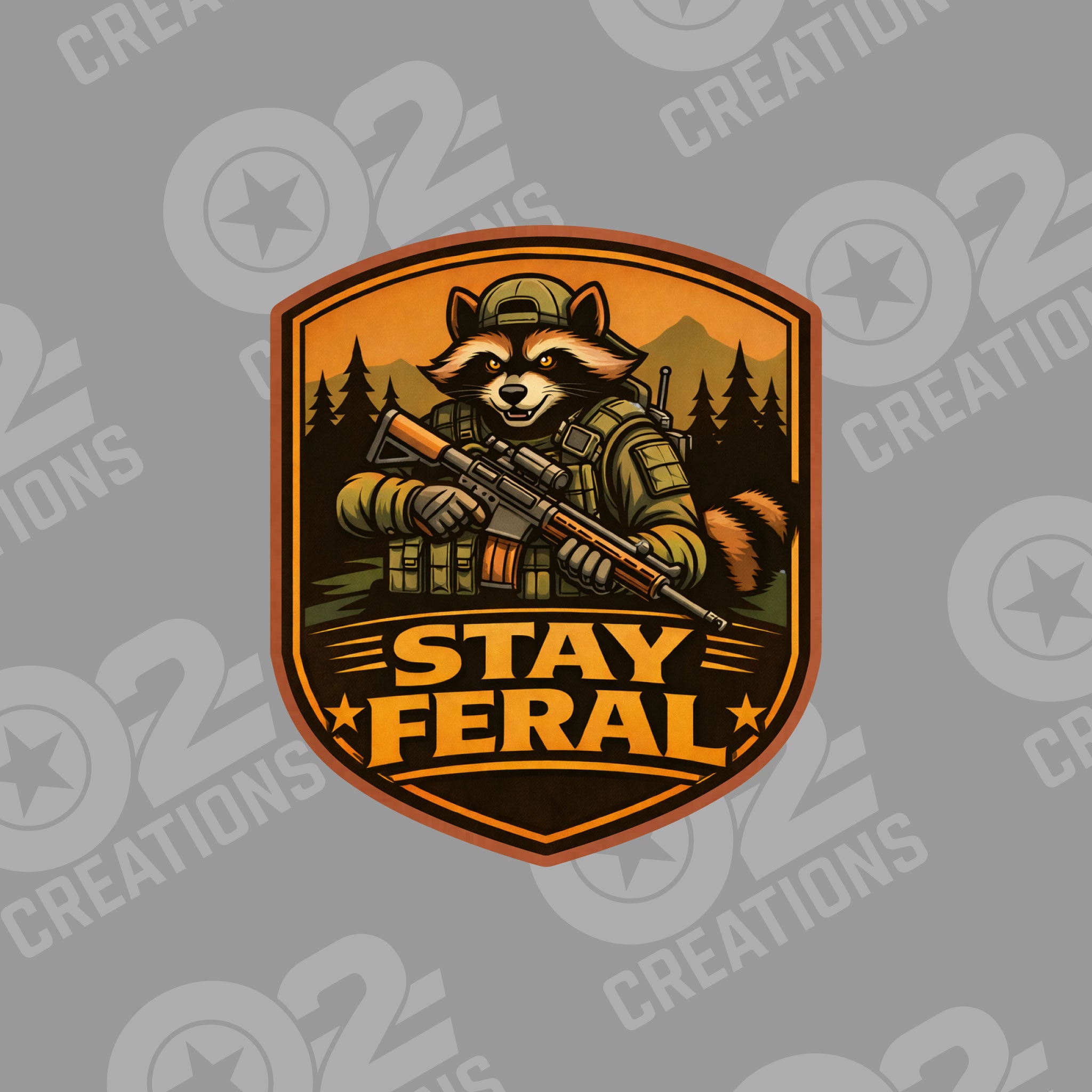 Stay Feral Tactical Raccoon - Hat Patch