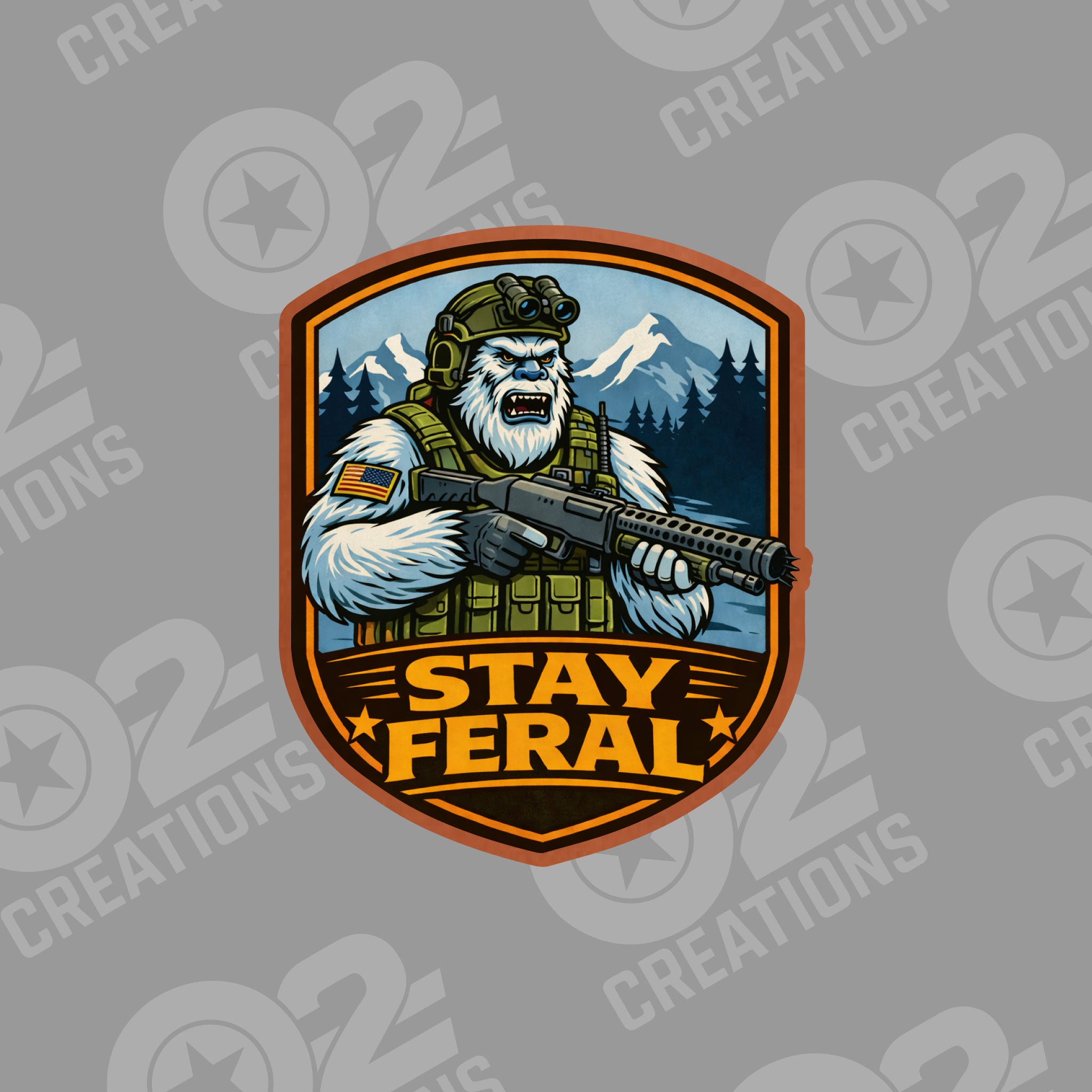 Stay Feral Tactical Yeti - Hat Patch