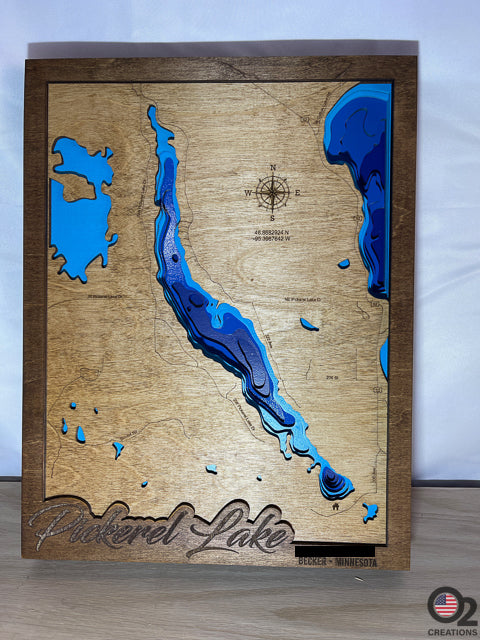 Customized Layered Bathymetric of Pickerel Lake,  Blecker County, MN