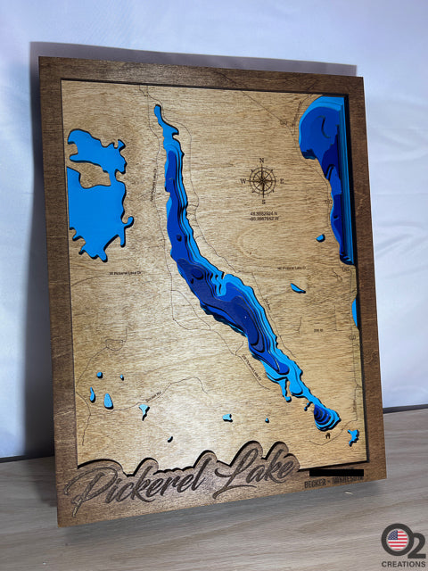 Customized Layered Bathymetric of Pickerel Lake,  Blecker County, MN