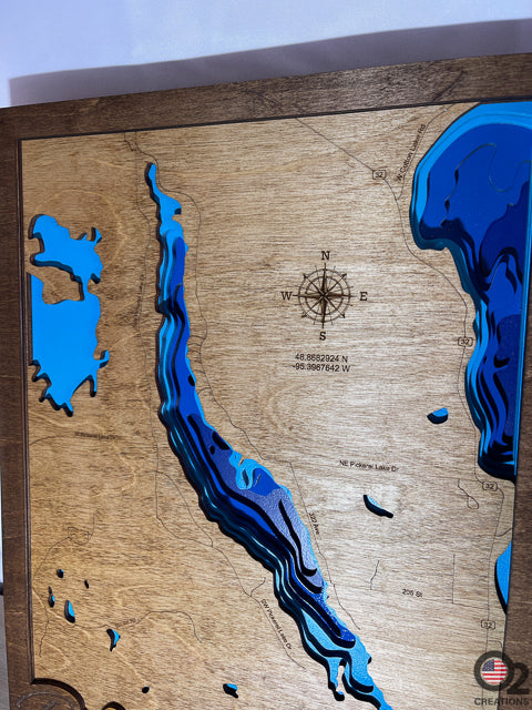 Customized Layered Bathymetric of Pickerel Lake,  Blecker County, MN