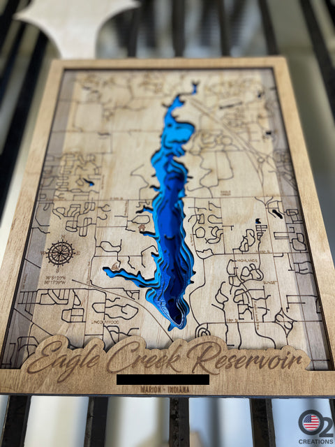 Customized Layered Bathymetric of Eagle Creek Reservoir, Marion County, Indiana