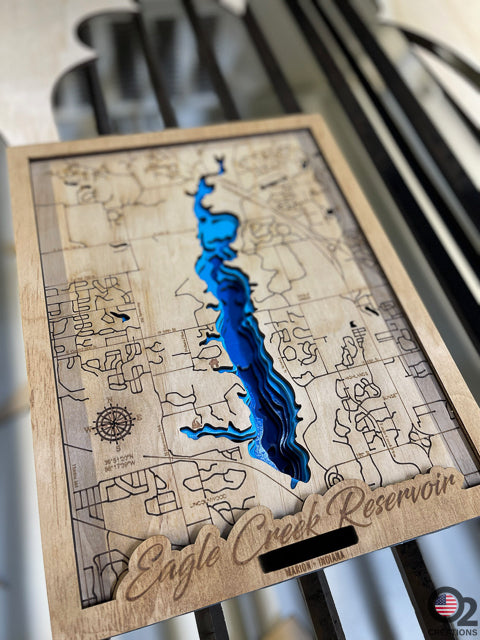 Customized Layered Bathymetric of Eagle Creek Reservoir, Marion County, Indiana