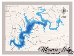 Digital render Bathymetric Lake Monroe