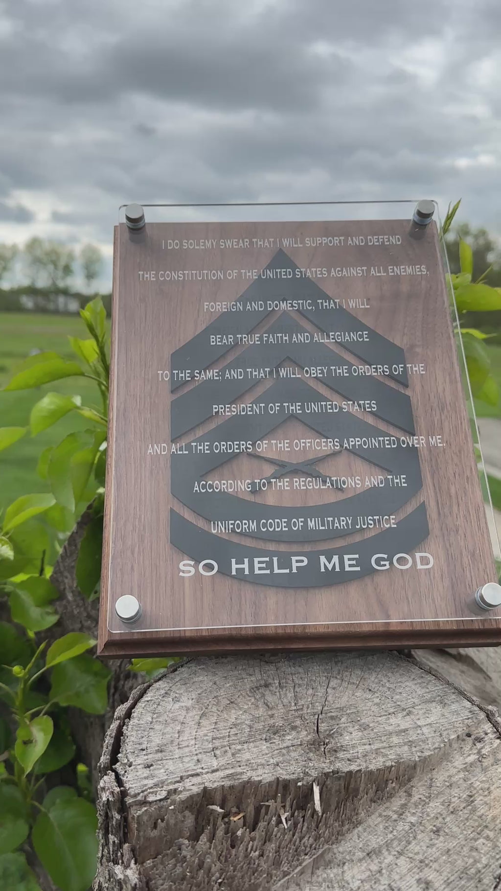 Personalized Wooden Trophy Plaque - Custom award for Corporate, Military, Special Recognition